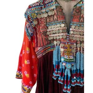 Vintage Kuchi Afghan Banjara Hand Embroidered Tribal Dress, boho gypsy ethnic